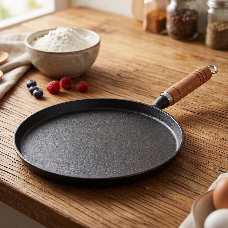 Dosa Pan Iron - 20/23/26cm Dökme Demir Kızartma Tavası Kaplamasız